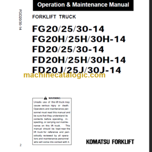 KOMATSU FG20(H) 25(H) 30(H) OPERATION MANUAL