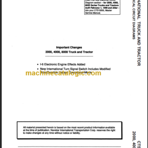 NAVISTAR INTERNATIONAL 2000,4000,8000 TRUCKS AND TRACTOR ELECTRICAL CIRCUIT DIAGRAMS