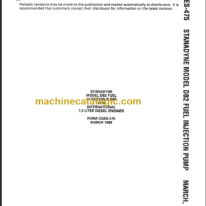 NAVISTAR CGES-475 DIESEL ENGINE SERVICE MANUAL