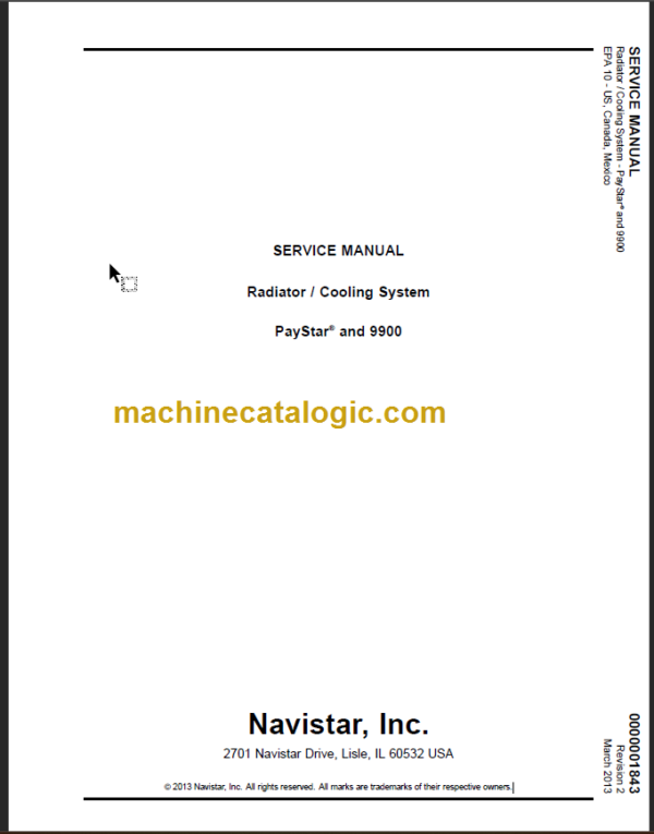 NAVISTAR PAYSTAR 9900 SERVICE MANUAL