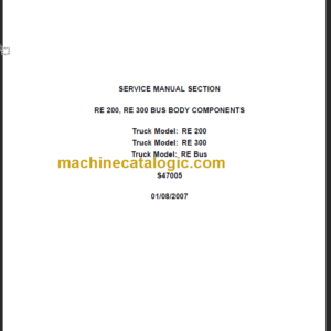 NAVISTAR RE200-RE300 BUS BODY SERVICE MANUAL