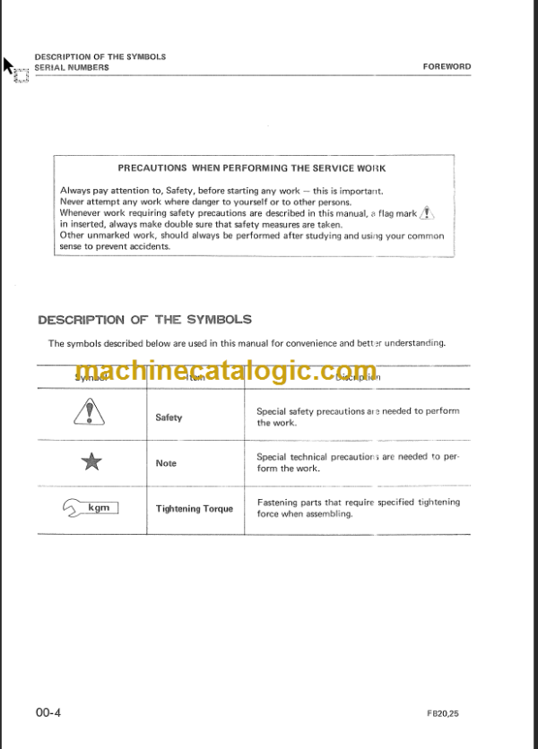 KOMATSU FB15H 18H-3 SHOP MANUAL