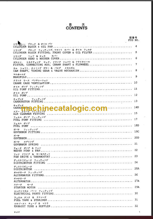 KOMATSU FG35 38 40 45 GASOLINE ENGINE