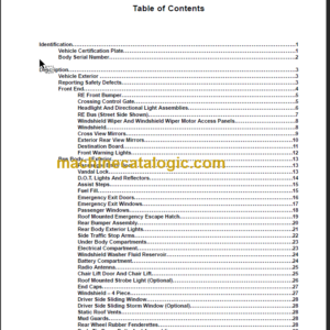 NAVISTAR RE200-RE300 BUS BODY SERVICE MANUAL