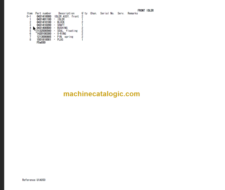 TAKEUCHI TB128FR Hydraulic Excavator Parts Manual