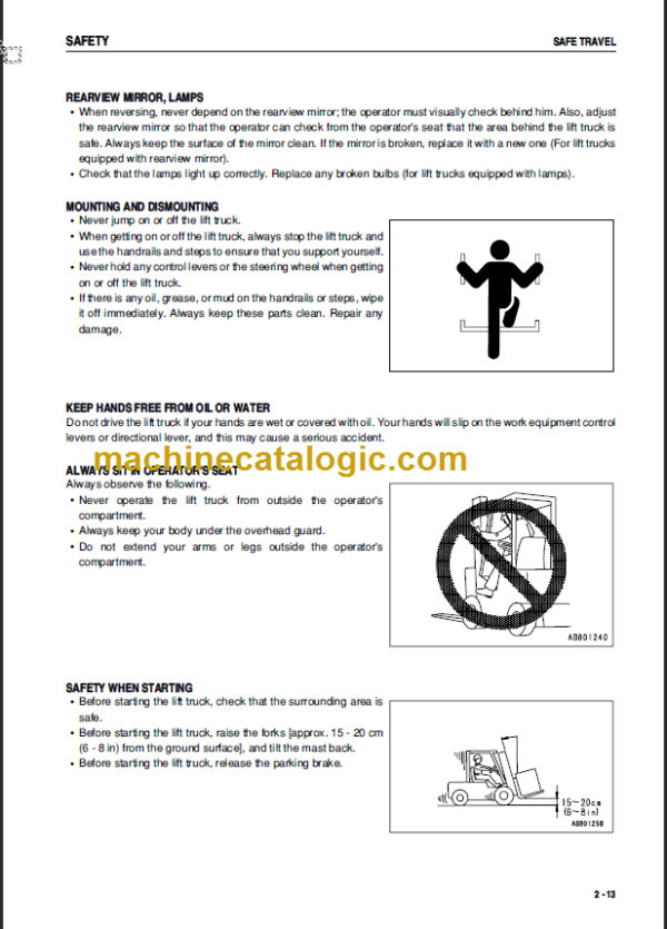 KOMATSU FG20(H) 25(H) 30(H) OPERATION MANUAL