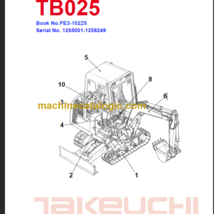 TAKEUCHI TB025 Compact Excavator Parts Manual