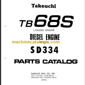 TAKEUCHI TB68S Diesel Engine (Model SD334) Parts Manual