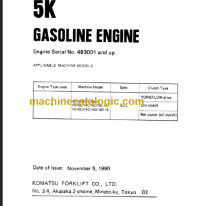 KOMATSU 5K FG10 14 15L 18 GASOLINE ENGINE