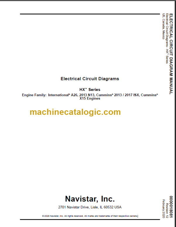 NAVISTAR HX SERIES ELECTRICAL CIRCUIT DIAGRAMS