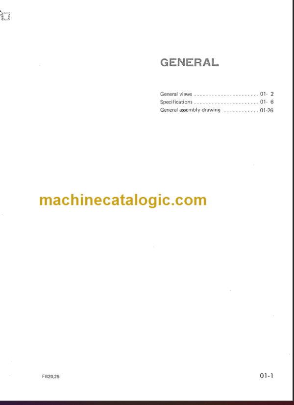 KOMATSU FB20 25HL-2 SHOP MANUAL