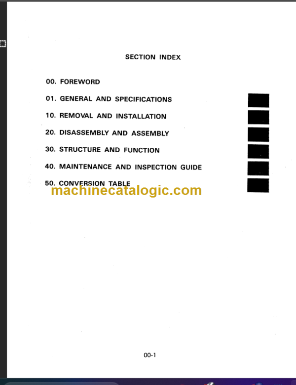 KOMATSU FD60H 70H 80H-5 SHOP MANUAL