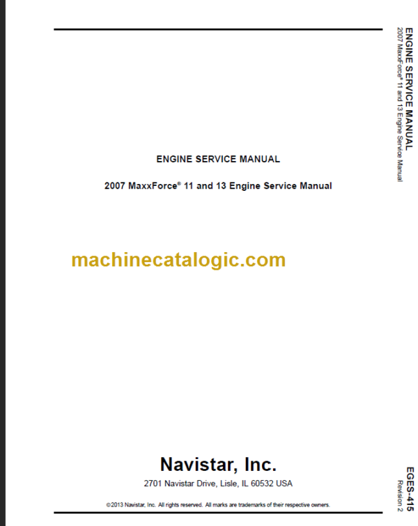 NAVISTAR MAXXFORCE11-13 ENGINE SERVICE MANUAL