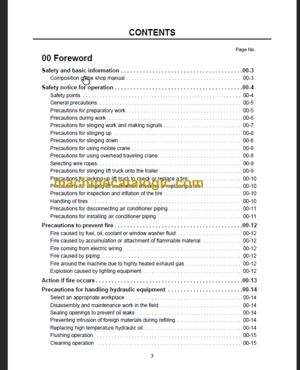 KOMATSU FH35-2 FH40-2 FH45-2 FH50-2 SERVICE MANUAL