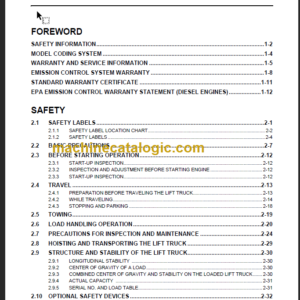 KOMATSU FD150 160E-8 OPERATION MANUAL