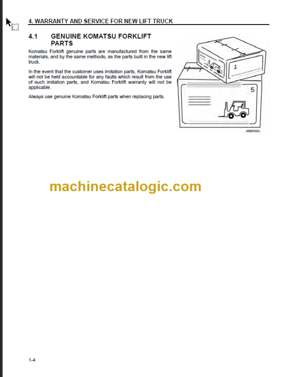 KOMATSU FD100 115 135 150 160E-7 OPERATION MANUAL