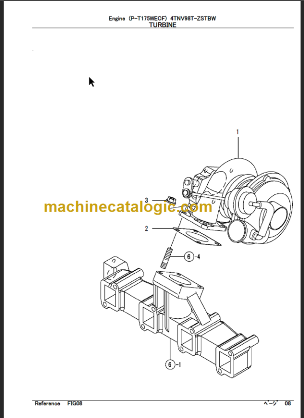 TAKEUCHI TB175W Hydraulic Excavator Parts Manual Engine