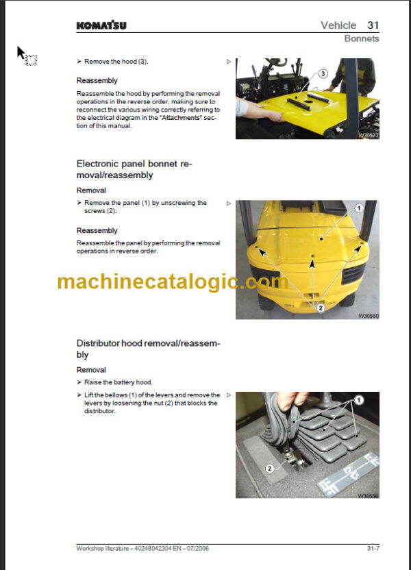 KOMATSU FB22H-3R 25HG-3R SWORKSHOP LITERATURE