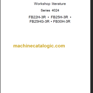 KOMATSU FB30H-3R WORKSHOP LITERATURE