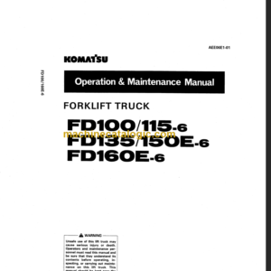 KOMATSU FD100 FD115-6 FD135 OPERATION MANUAL