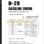 KOMATSU H-20 FG20 25 30 GASOLINE ENGINE