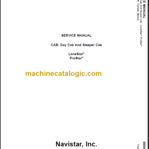 NAVISTAR CAB DAY CAB-SLEEPER CAB SERVICE MANUAL