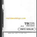 TAKEUCHI TB025 Compact Excavator Parts Manual