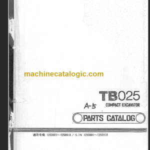 TAKEUCHI TB025 Compact Excavator Parts Manual