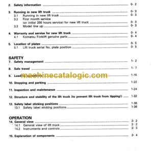 KOMATSU FD100 FD115-6 FD135 OPERATION MANUAL