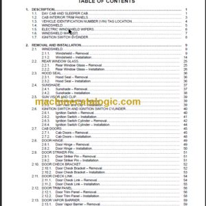 NAVISTAR CAB DAY CAB-SLEEPER CAB SERVICE MANUAL