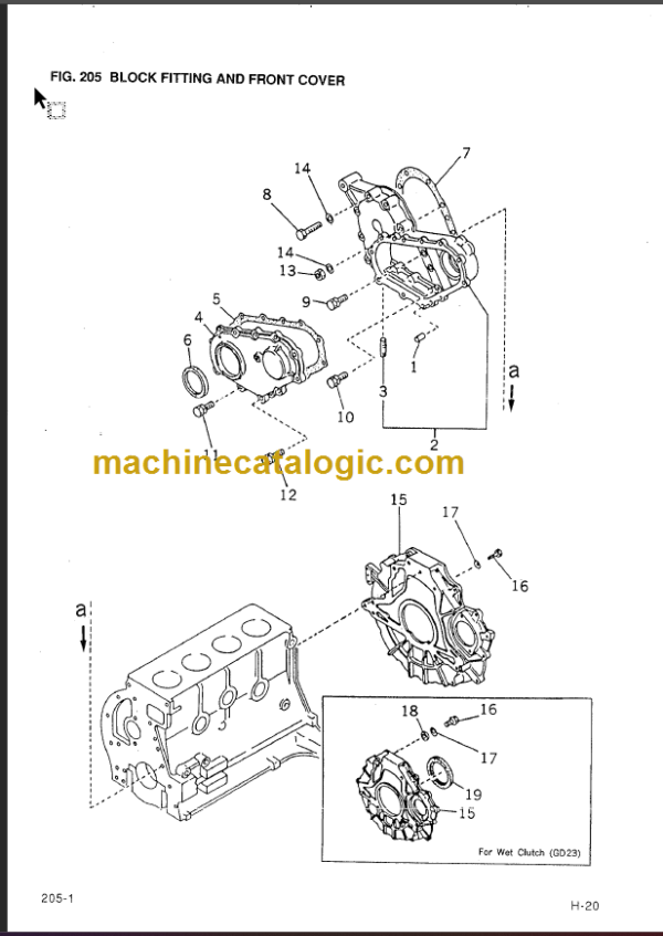 KOMATSU H-20 FG20 25 30 GASOLINE ENGINE