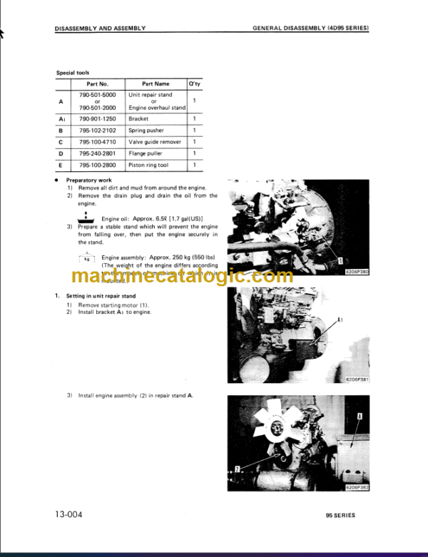 KOMATSU 4D95S-4D95L SHOP MANUAL