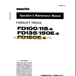 KOMATSU FD150E-6 FD160E-6 OPERATION MANUAL