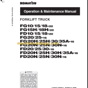 KOMASTU DF20 25 30(N) 35A OPERATION MANUAL