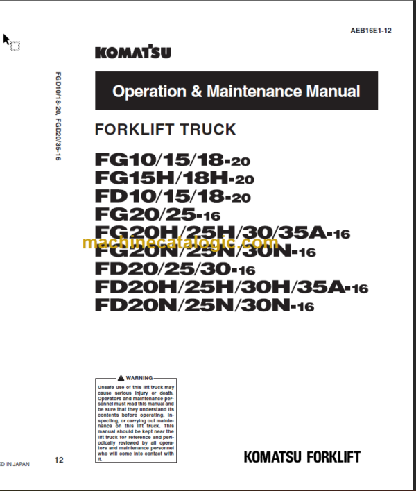 KOMASTU DF20 25 30(N) 35A OPERATION MANUAL