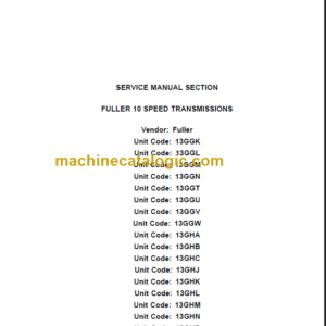 NAVISTAR FULLER 10 SPEED SERVICE MANUAL