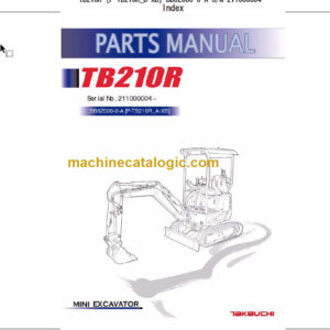 TAKEUCHI TB210R Mini Excavator Parts Manual