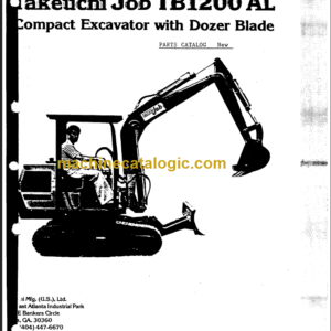 TAKEUCHI Job TB1200 AL Compact Excavator Parts Manual