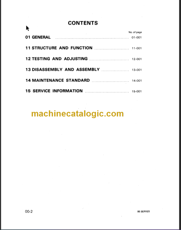 KOMATSU 6D95L S6D95L SHOP MANUAL