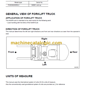 KOMATSU FH35-2 OPERATION MANUAL