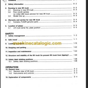 KOMATSU FD150E-6 FD160E-6 OPERATION MANUAL