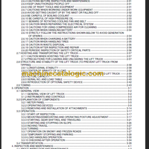 KOMASTU DF20 25 30(N) 35A OPERATION MANUAL