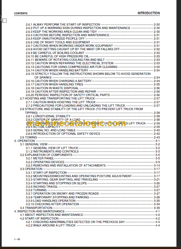 KOMASTU DF20 25 30(N) 35A OPERATION MANUAL