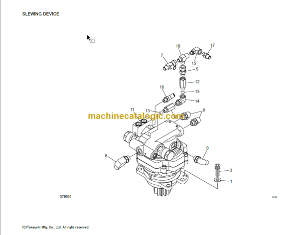TAKEUCHI TB225 Mini Excavator Parts Manual