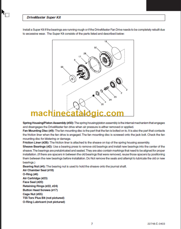 NAVISTAR DriveMaster REPAIR KIT INSTRUCTIONS