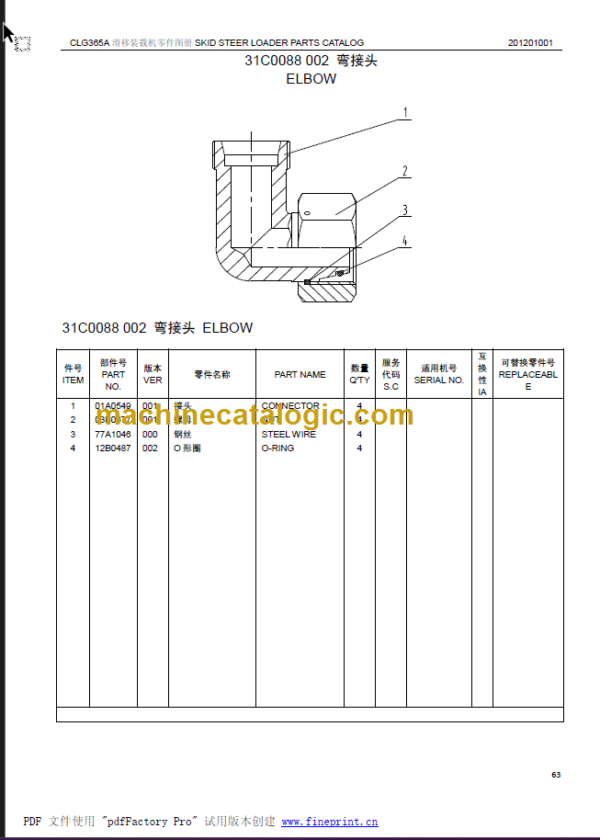 CLG365 A PARTS CATALOG