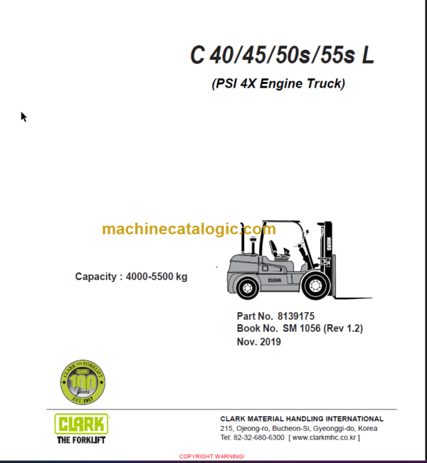 CLARK C40 45 50s 55s L SERVICE MANUAL