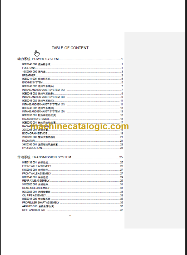 CLG856III PARTS CATALOG 2008