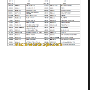 LIUGONG CLG 856 PARTS CATALOG