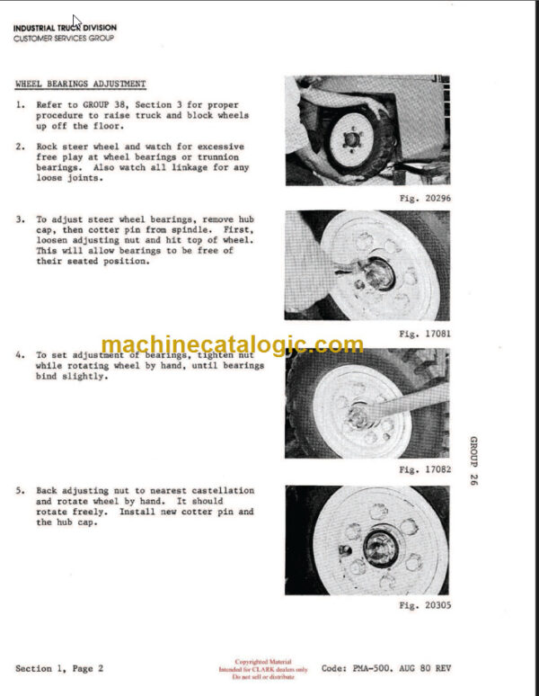 CLARK PMA-500 TM-EM 10-15S PLANNED MAINTENANCE